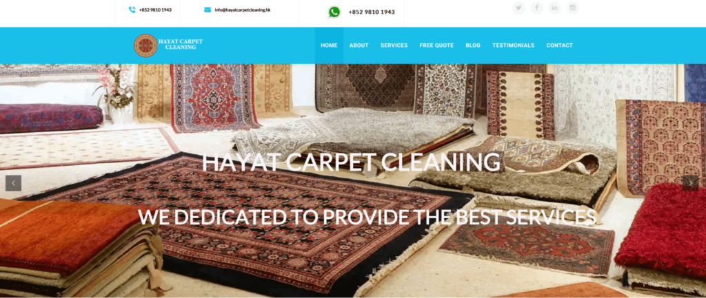 Hayat Carpet Cleaning Homepage