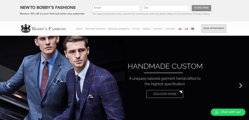 Bobby’s Fashions Homepage