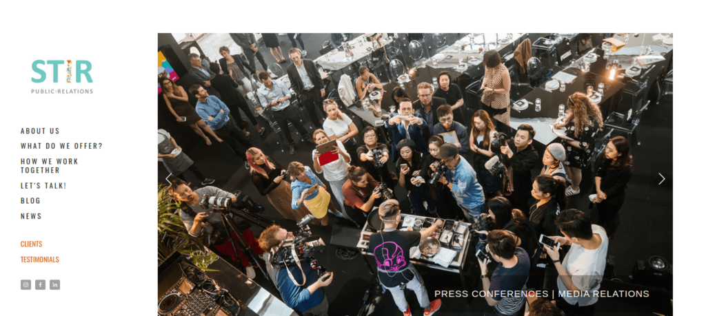 Stir Public Relations Homepage